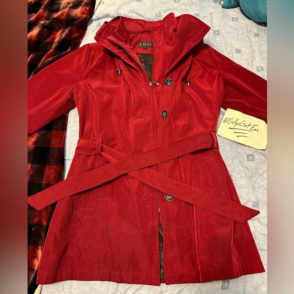 Braetan Peacoat w/ hoodie - Red - Picture 2 of 16